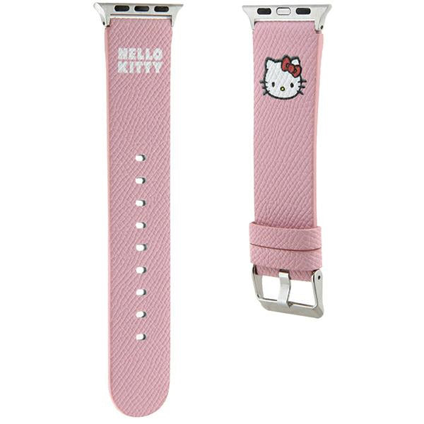 Hello Kitty læderrem med Kitty-hoved til Apple Watch 42mm / 41mm / 40mm / 38mm serien, Pink