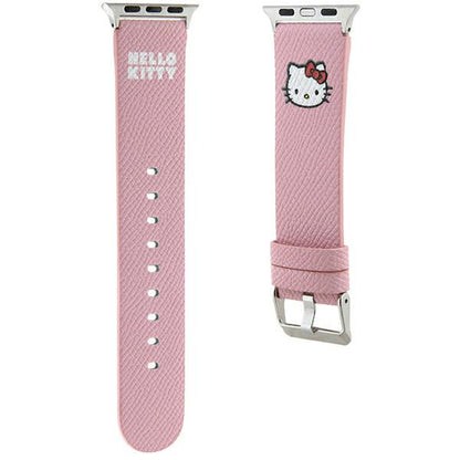 Hello Kitty læderrem med Kitty-hoved til Apple Watch 42mm / 41mm / 40mm / 38mm serien, Pink
