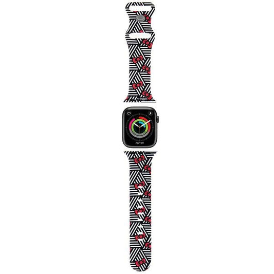 Hello Kitty silikonebælte med sløjfer & striber til Apple Watch 42mm / 41mm / 40mm / 38mm serien, sort