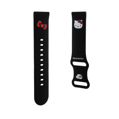 Hello Kitty Silicone Kitty Head rem til Samsung Galaxy Watch / Huawei Watch 46mm / 45mm / 41mm serier, Sort