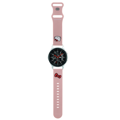 Hello Kitty Silicone Kitty Head rem til Samsung Galaxy Watch / Huawei Watch 46mm / 45mm / 41mm serier, Pink.