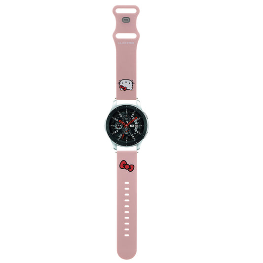 Hello Kitty Silicone Kitty Head rem til Samsung Galaxy Watch / Huawei Watch 46mm / 45mm / 41mm serier, Pink.
