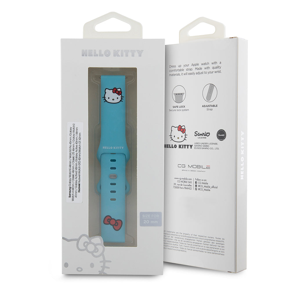 Hello Kitty Silicone Kitty Head rem til Samsung Galaxy Watch / Huawei Watch Series, Blå