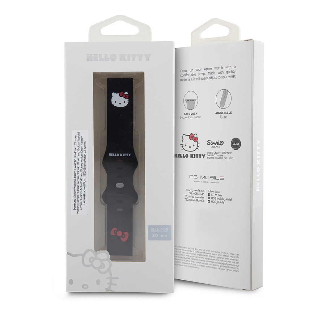 Hello Kitty Silicone Kitty Head rem til Samsung Galaxy Watch / Huawei Watch Series, Sort