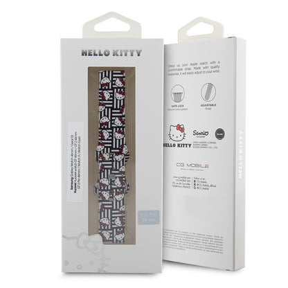 Hello Kitty silikone rem med Kitty Heads & Stripes til Samsung Galaxy Watch / Huawei Watch Series, Sort