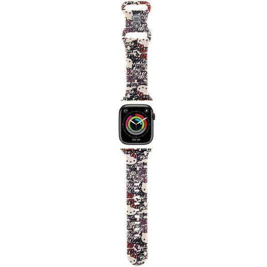 Hello Kitty Silikone Tags Graffiti rem til Apple Watch 42mm / 41mm / 40mm / 38mm serien, Beige
