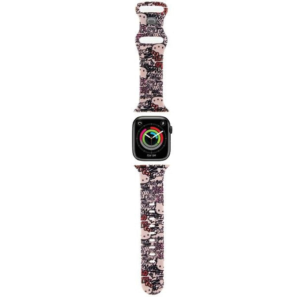 Hello Kitty Silikone Tags Graffiti rem til Apple Watch 42mm / 41mm / 40mm / 38mm serien, Pink