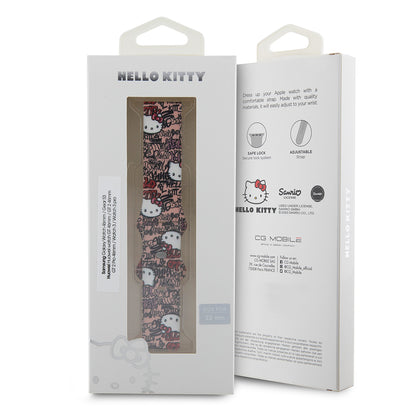 Hello Kitty Silicone Tags Graffiti rem til Samsung Galaxy Watch / Huawei Watch 46mm / 45mm / 41mm serier, Pink