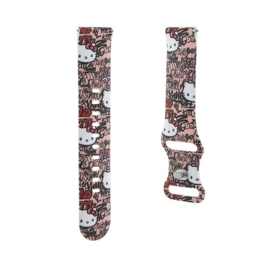 Hello Kitty Silicone Tags Graffiti rem til Samsung Galaxy Watch / Huawei Watch Series, Pink