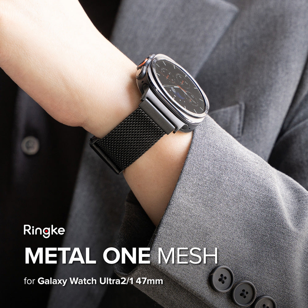 Ringke Metal One Mesh-rem til Samsung Galaxy Watch Ultra2, sort