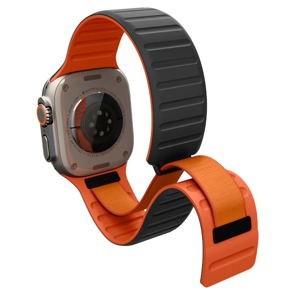 Spigen Athlex Air M rem til Apple Watch 49mm / 46mm / 45mm / 44mm-serien, Sort Orange AMP11534