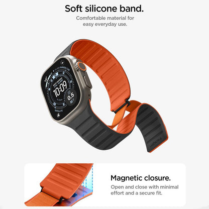 Spigen Athlex Air M rem til Apple Watch 49mm / 46mm / 45mm / 44mm-serien, Sort Orange AMP11534