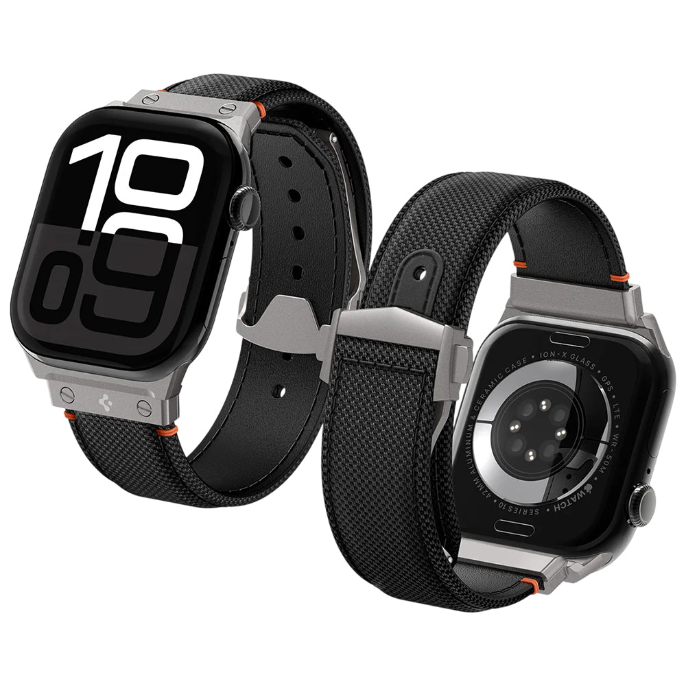 Spigen Classic Fit rem til Apple Watch 49mm / 46mm / 45mm / 44mm / 42mm-serien, Sort AMP09304