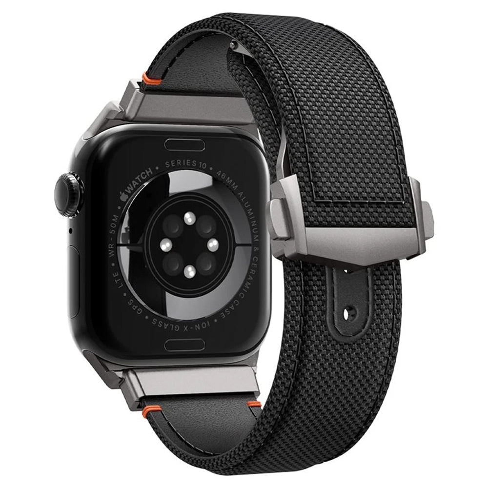 Spigen Classic Fit rem til Apple Watch 49mm / 46mm / 45mm / 44mm / 42mm-serien, Sort AMP09304