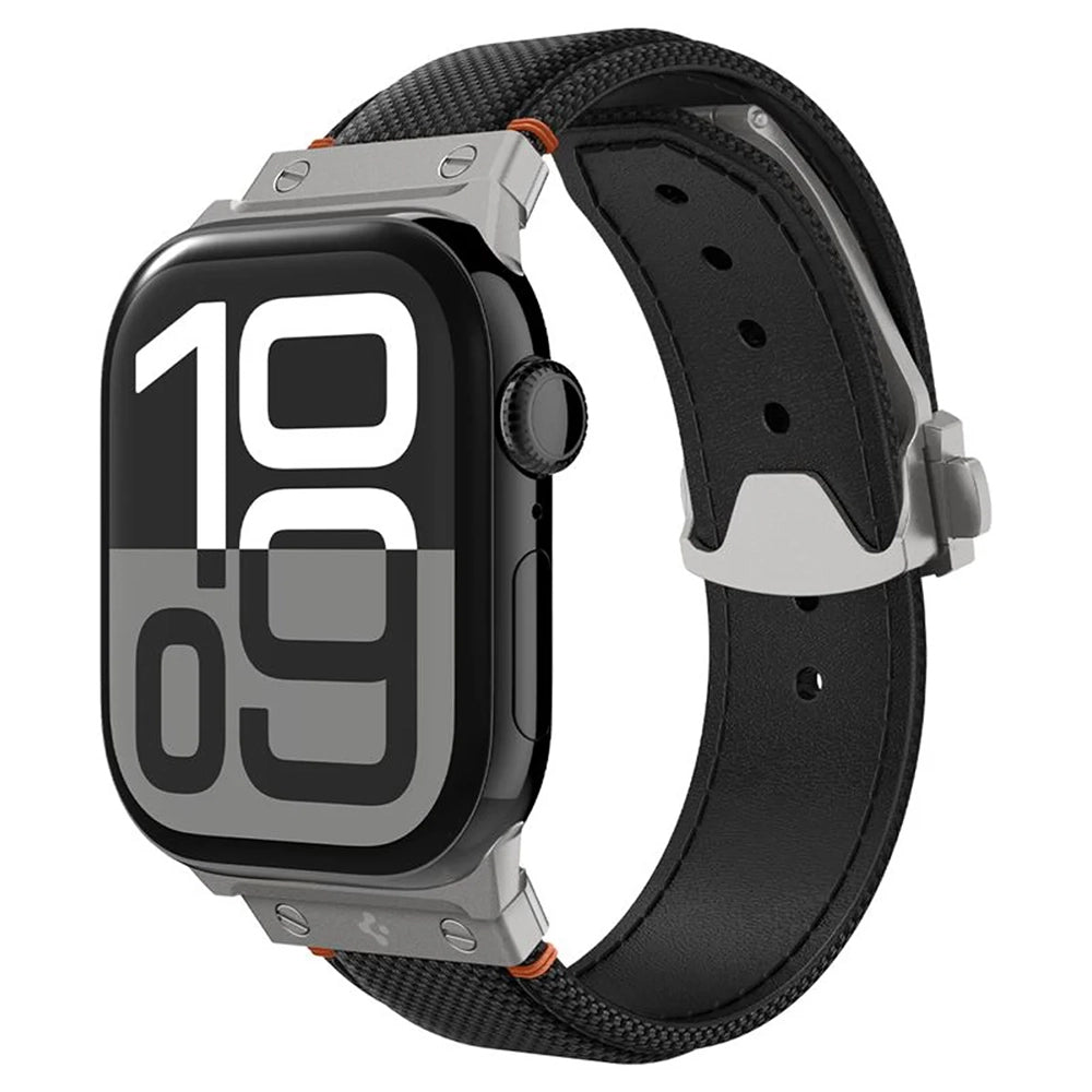 Spigen Classic Fit rem til Apple Watch 49mm / 46mm / 45mm / 44mm / 42mm-serien, Sort AMP09304