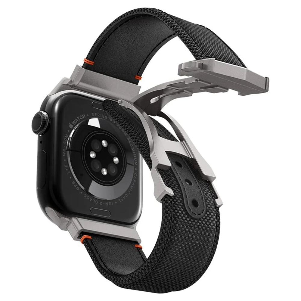 Spigen Classic Fit rem til Apple Watch 49mm / 46mm / 45mm / 44mm / 42mm-serien, Sort AMP09304