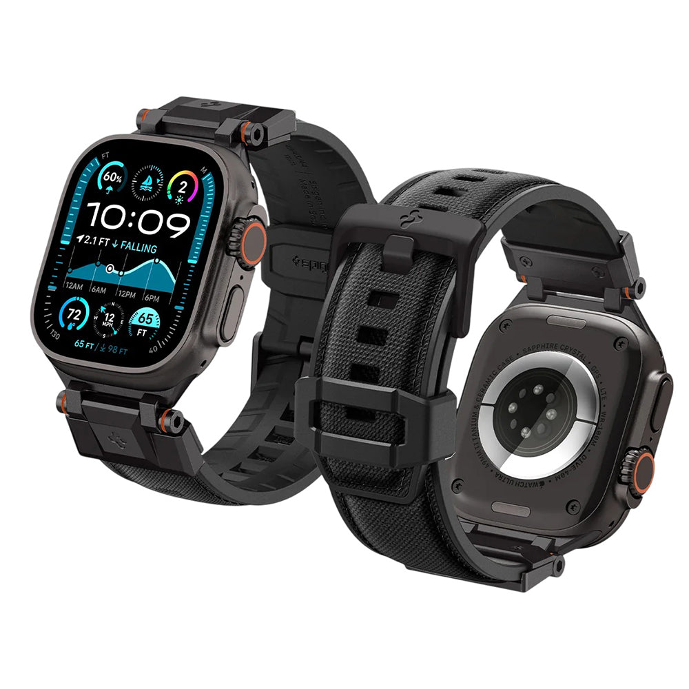 Spigen DuraPro Armor rem til Apple Watch 49mm / 46mm / 45mm / 44mm / 42mm-serien, sort AMP06065
