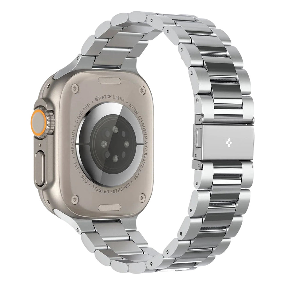 Spigen Modern Fit 316L rem til Apple Watch 49mm / 46mm / 45mm / 44mm / 42mm-serien, Sølv AMP06356
