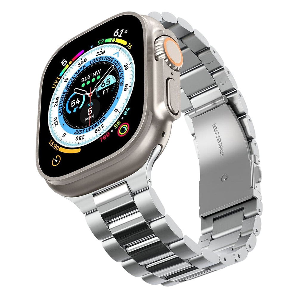 Spigen Modern Fit 316L rem til Apple Watch 49mm / 46mm / 45mm / 44mm / 42mm-serien, Sølv AMP06356