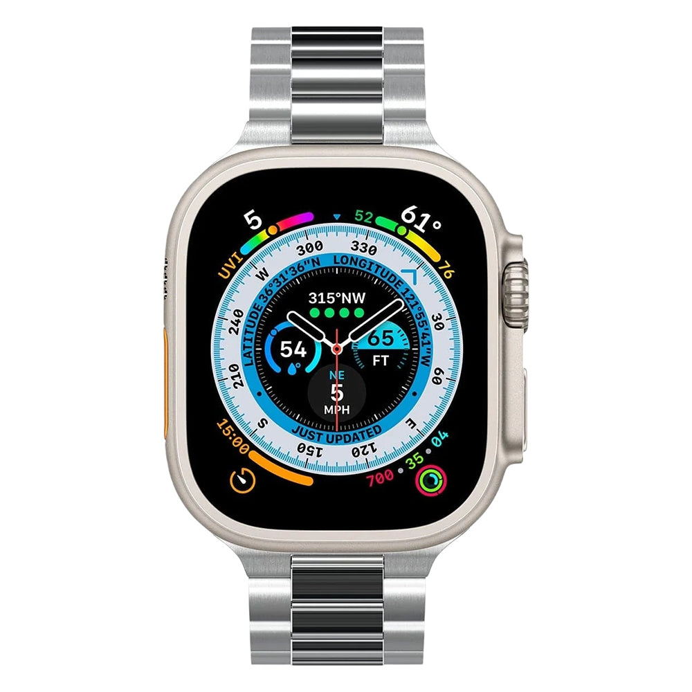 Spigen Modern Fit 316L rem til Apple Watch 49mm / 46mm / 45mm / 44mm / 42mm-serien, Sølv AMP06356