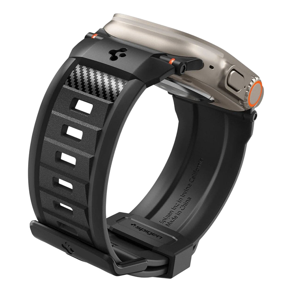 Spigen Rugged rem til Apple Watch 49mm / 46mm / 45mm / 44mm / 42mm-serien, sort AMP07105