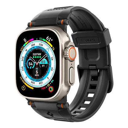 Spigen Rugged rem til Apple Watch 49mm / 46mm / 45mm / 44mm / 42mm-serien, sort AMP07105