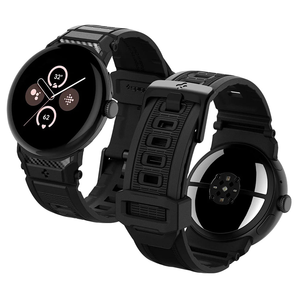 Spigen Rugged rem til Google Pixel Watch 45mm Series, Sort AMP07600