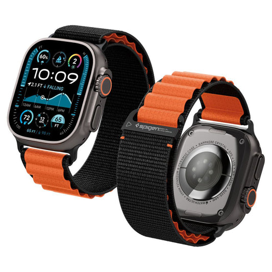 Spigen WBF1 rem til Apple Watch 49mm / 46mm / 45mm / 44mm serien, Sort Orange