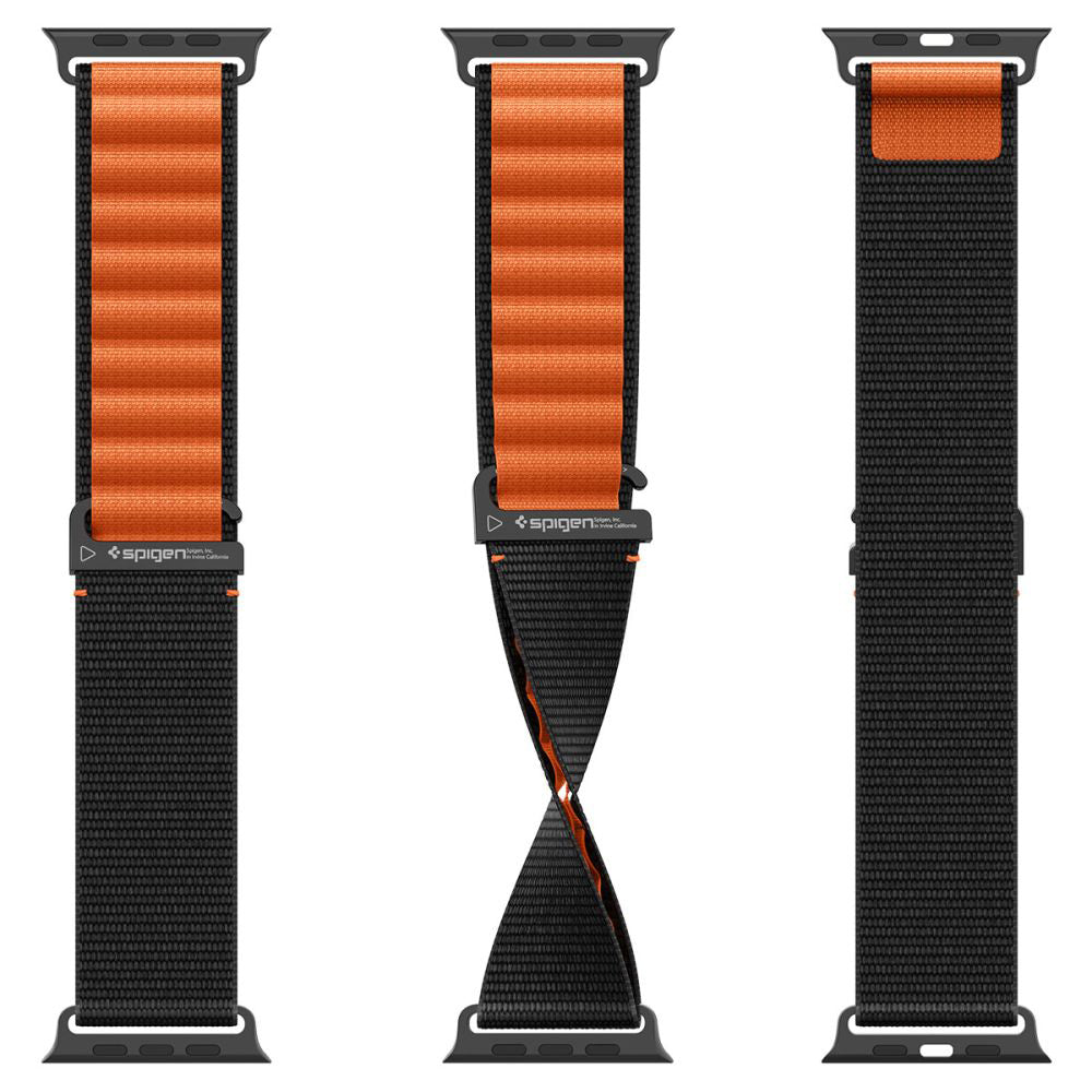 Spigen WBF1 rem til Apple Watch 49mm / 46mm / 45mm / 44mm serien, Sort Orange