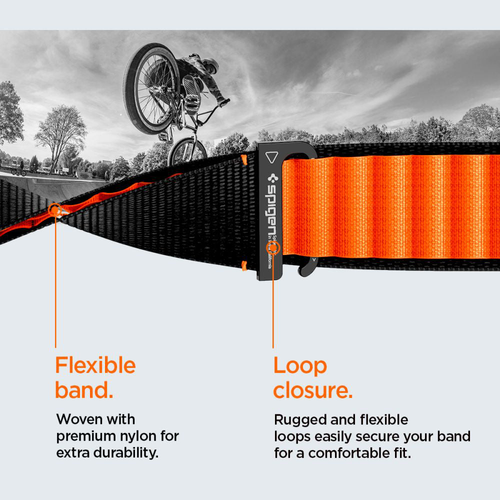 Spigen WBF1 rem til Apple Watch 49mm / 46mm / 45mm / 44mm serien, Sort Orange