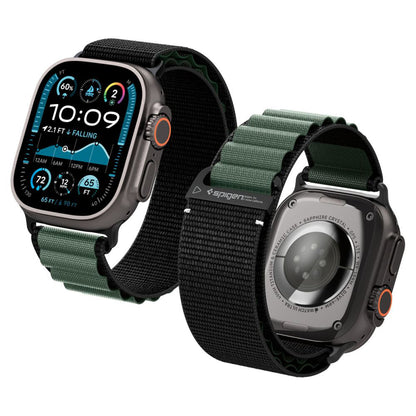 Spigen WBF1 rem til Apple Watch 49mm / 46mm / 45mm / 44mm serien, Sort Grøn