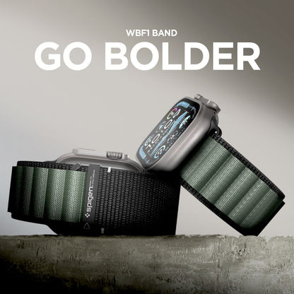 Spigen WBF1 rem til Apple Watch 49mm / 46mm / 45mm / 44mm serien, Sort Grøn