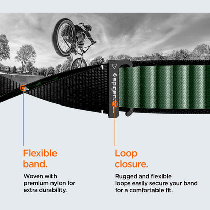 Spigen WBF1 rem til Apple Watch 49mm / 46mm / 45mm / 44mm serien, Sort Grøn