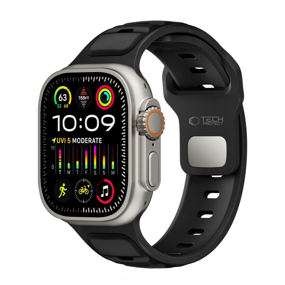 Tech-Protect Iconband Line rem til Apple Watch 49mm / 46mm / 45mm / 44mm serien, Sort