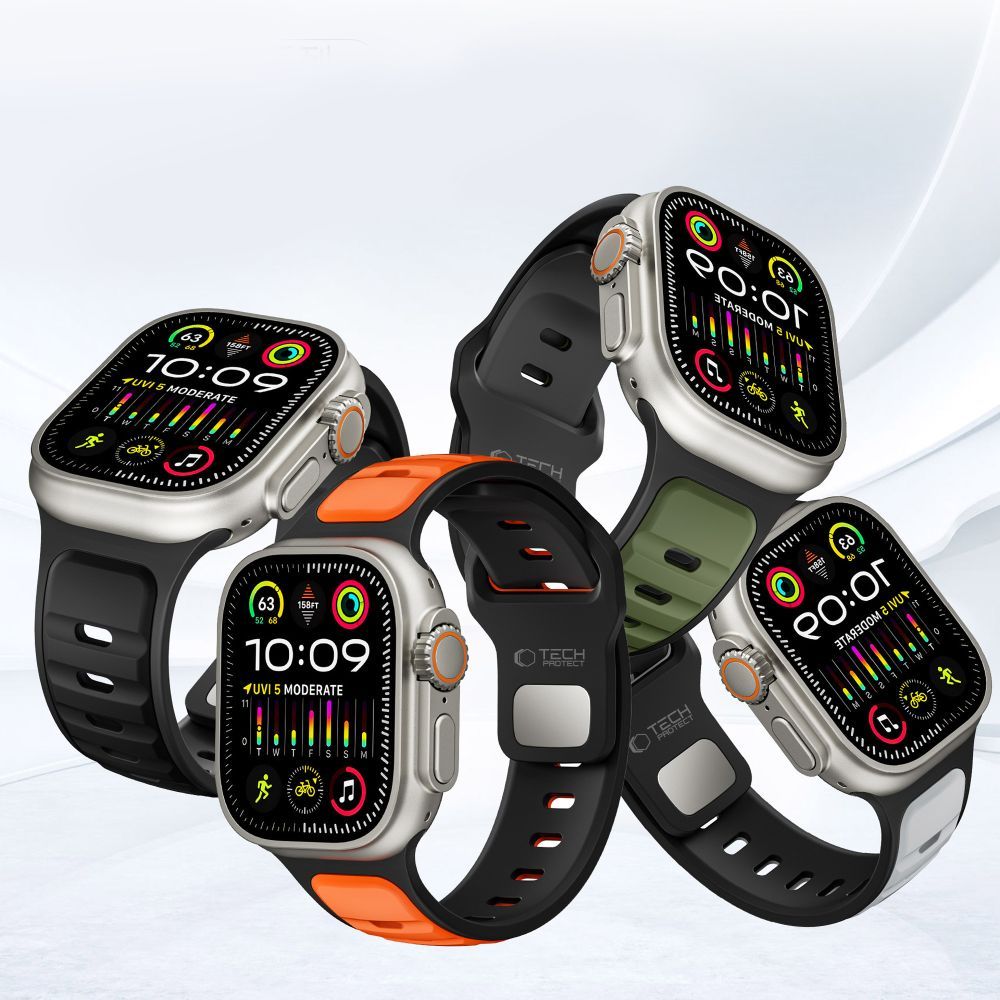 Tech-Protect Iconband Line rem til Apple Watch 49mm / 46mm / 45mm / 44mm serien, Sort
