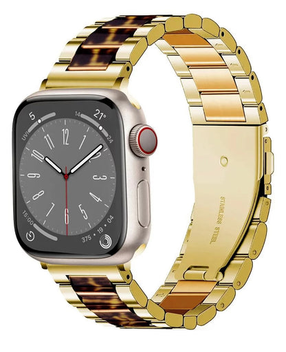 Tech-Protect Modern Leopard rem til Apple Watch 42mm / 41mm / 40mm serien, Gylden