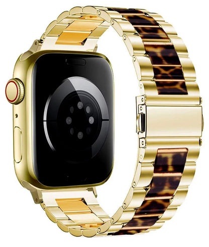Tech-Protect Modern Leopard rem til Apple Watch 42mm / 41mm / 40mm serien, Gylden