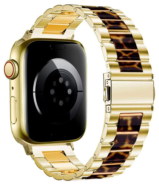 Tech-Protect Modern Leopard rem til Apple Watch 42mm / 41mm / 40mm serien, Gylden