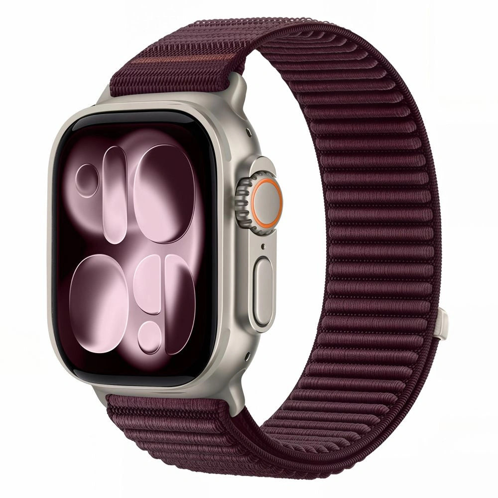 Tech-Protect NylonLoop-rem til Apple Watch 49 mm / 46 mm / 45 mm / 44 mm-serien, vinrød