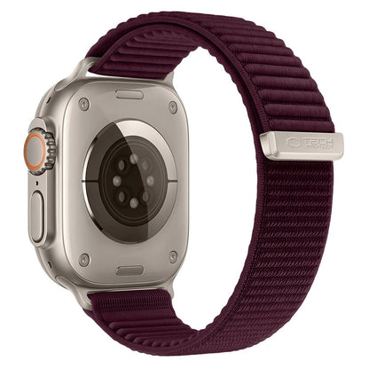 Tech-Protect NylonLoop-rem til Apple Watch 49 mm / 46 mm / 45 mm / 44 mm-serien, vinrød