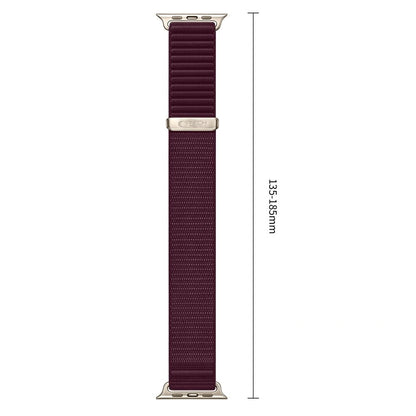 Tech-Protect NylonLoop-rem til Apple Watch 49 mm / 46 mm / 45 mm / 44 mm-serien, vinrød