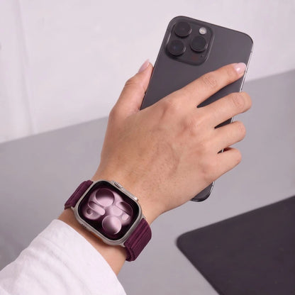 Tech-Protect NylonLoop-rem til Apple Watch 49 mm / 46 mm / 45 mm / 44 mm-serien, vinrød