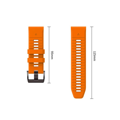 Techsuit-silikonerem til Garmin Fenix 5 / 6 / 6 Pro / 7 / 8 / 8 Pro / E / 9 / 9 Pro, orange