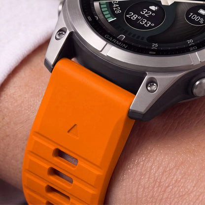 Techsuit-silikonerem til Garmin Fenix 5 / 6 / 6 Pro / 7 / 8 / 8 Pro / E / 9 / 9 Pro, orange
