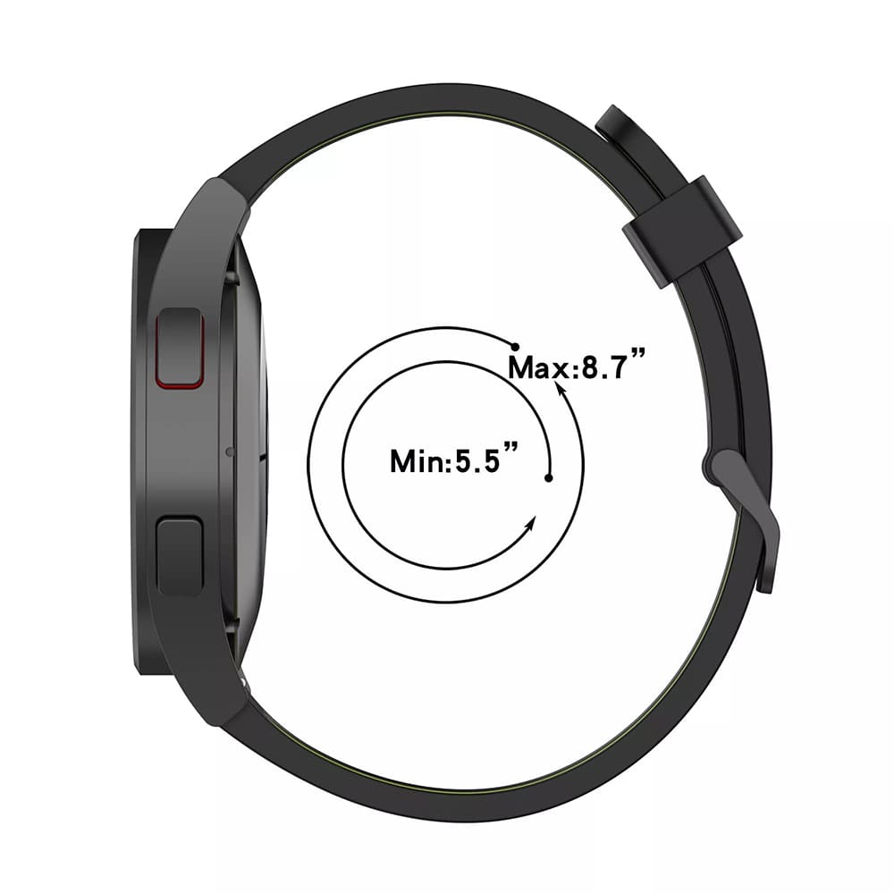 Techsuit W002 rem til Huawei Watch / Xiaomi Watch Series, 22mm, Sort