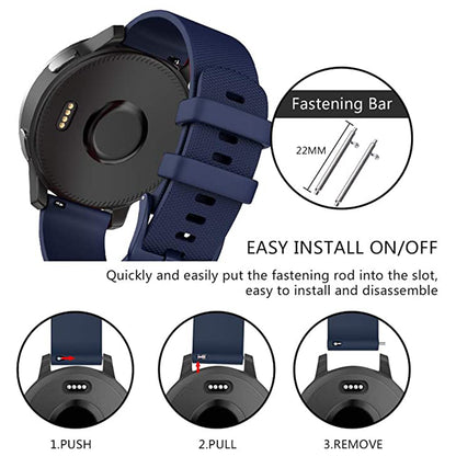 Techsuit W006 rem til Samsung Galaxy Watch / Huawei Watch Series, 22mm, Blå