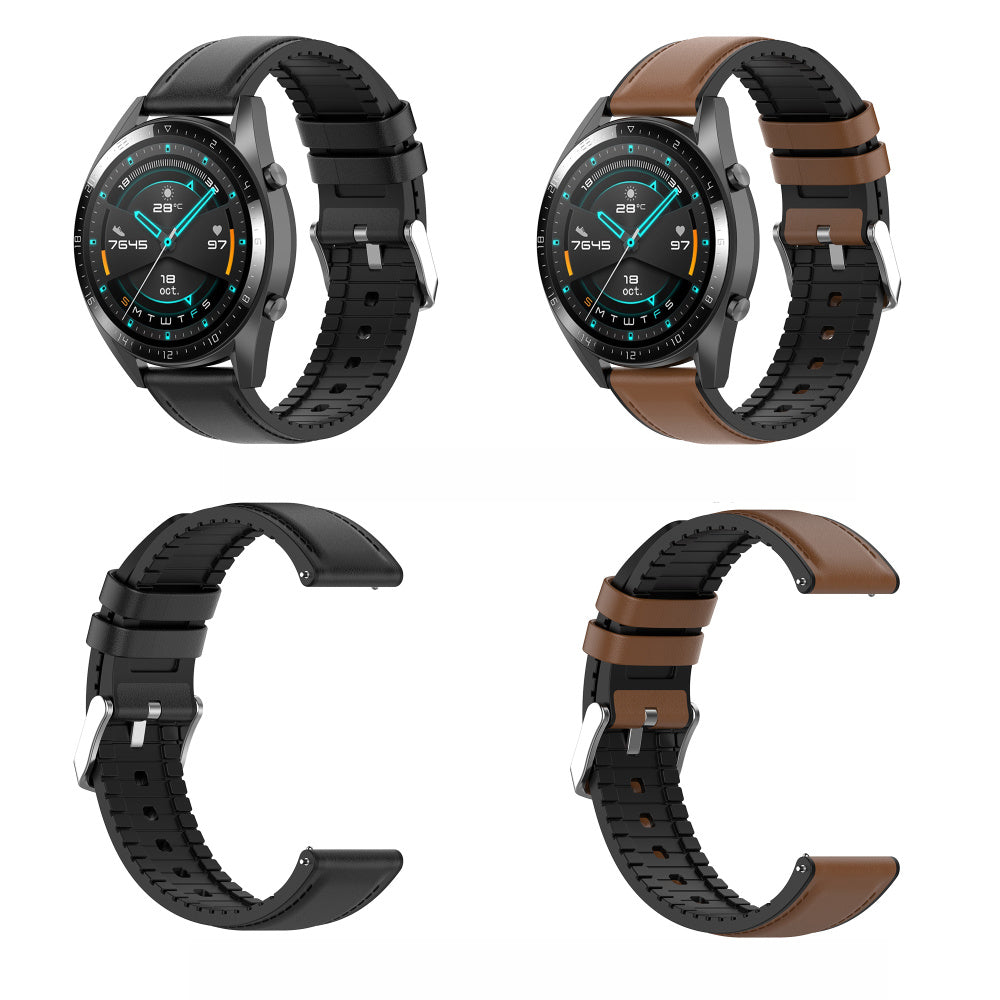Techsuit W007 rem til Samsung Galaxy Watch / Huawei Watch Series, 20mm, Sort.