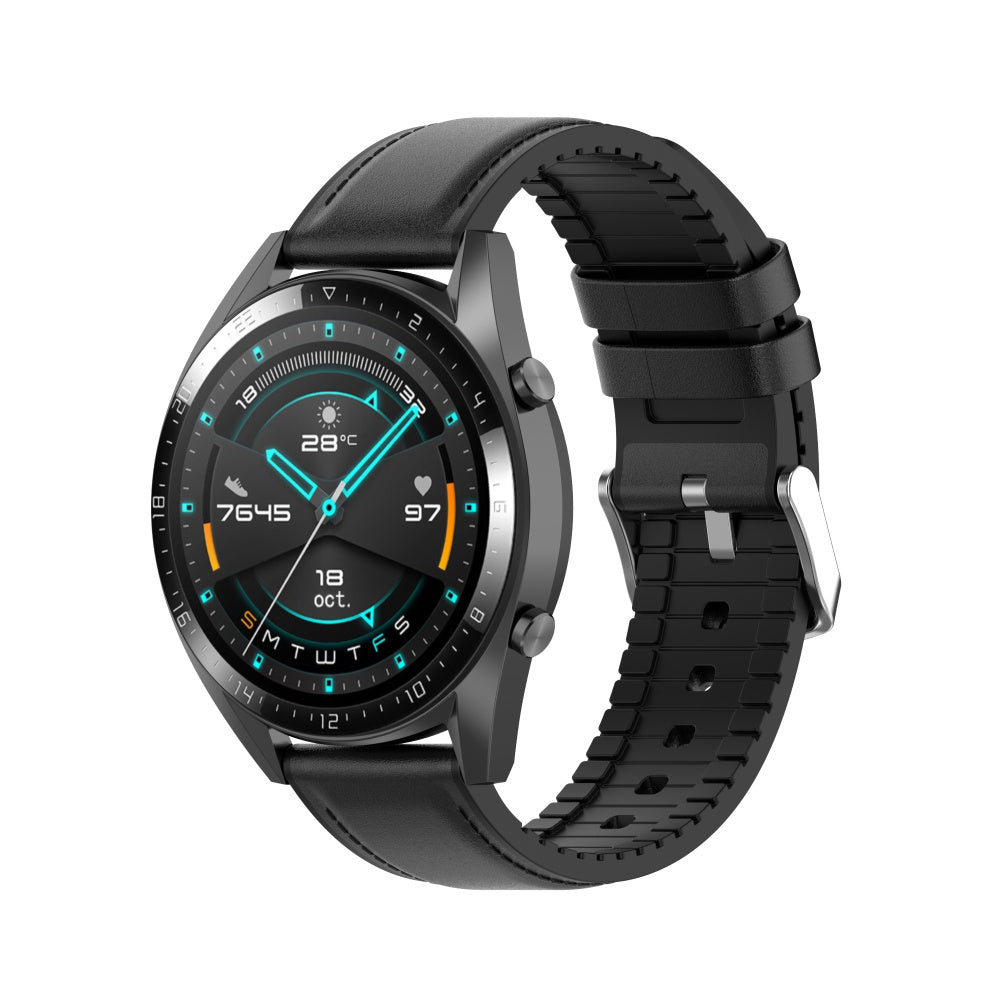 Techsuit W007 rem til Samsung Galaxy Watch / Huawei Watch Series, 22mm, Sort