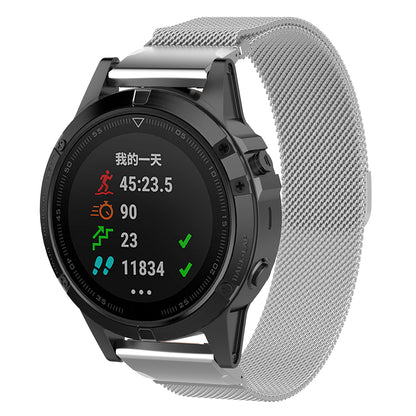 Techsuit W009 rem til Garmin Instinct / Approach / Fenix Watch Series, 20mm, Sølvfarvet