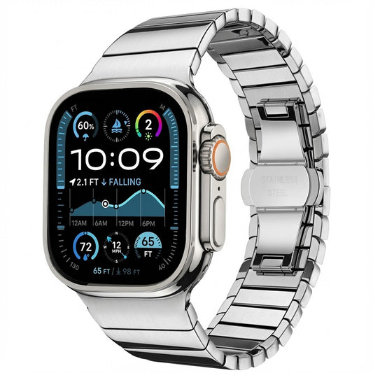 Techsuit W012 rem til Apple Watch 49mm / 46mm / 45mm / 44mm / 42mm serien, Sølvfarvet